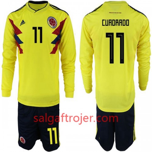 Colombia Fodboldtrøjer Cuadrado 11 Børn Hjemmebanesæt VM 2018 Langærmet Colombia Fodboldtrøjer Cuadrado 11 Børn Hjemmebanesæt VM 2018 Langærmet